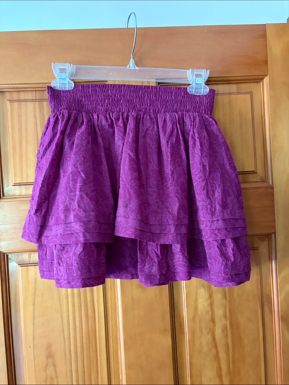 Aeropostale Fuchsia Layered Tiered Ruffled Mini Skirt Sz M